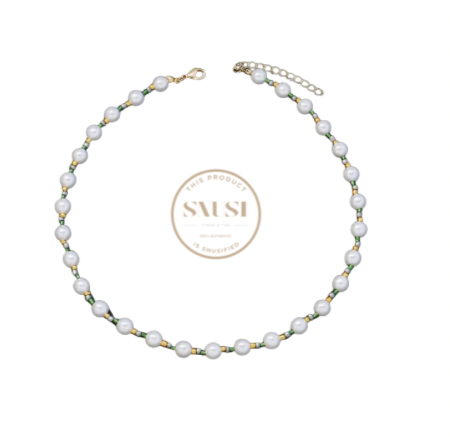 Snusi Pearl Chain Gold/White/Grün