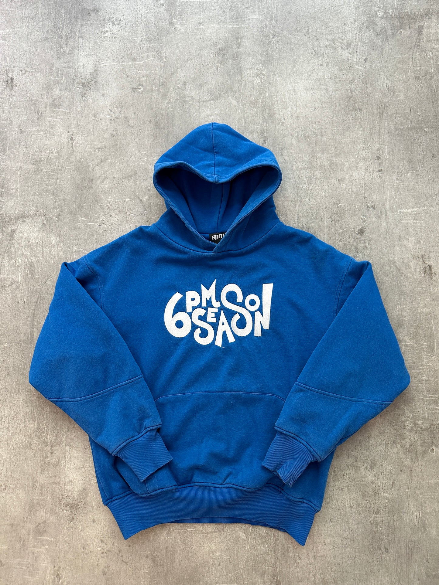 6PM Double Layer Hoodie Blau