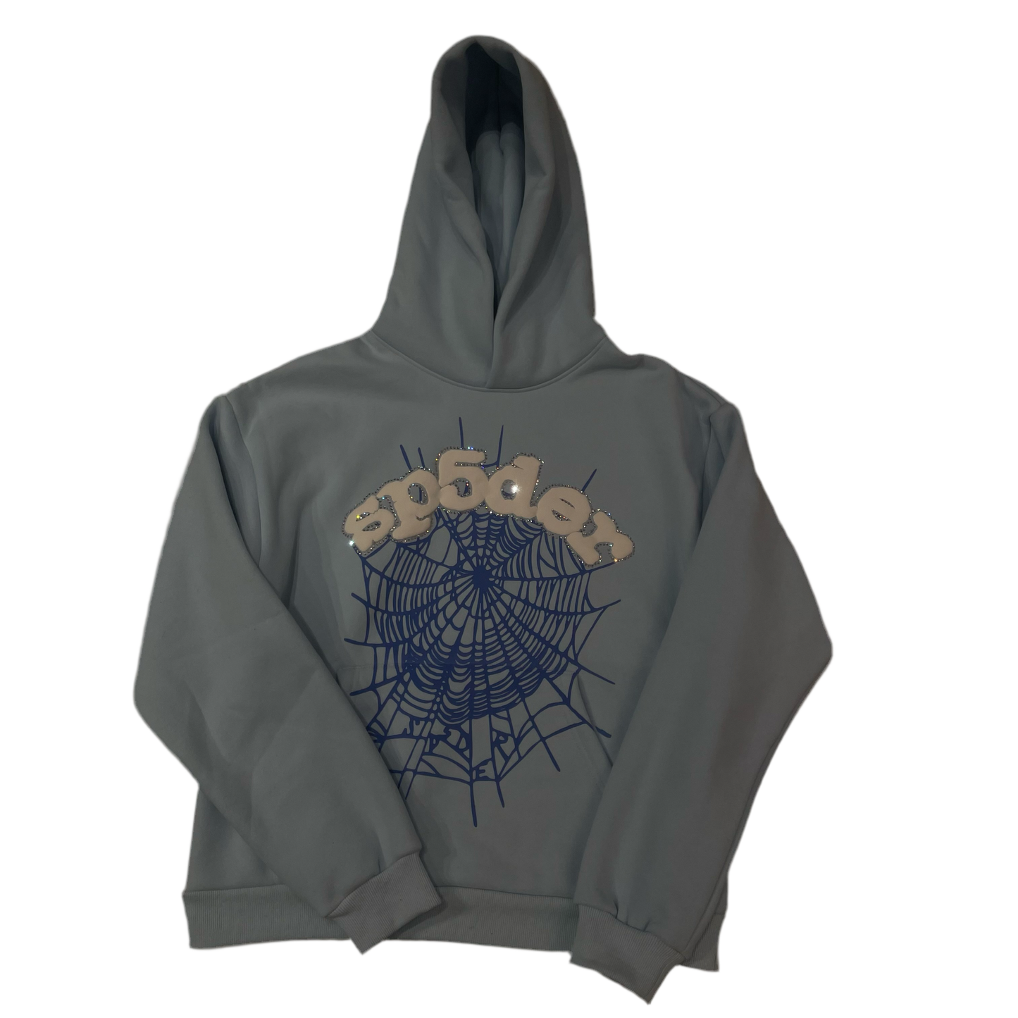 Sp5der Hoodie Rhinestones blau