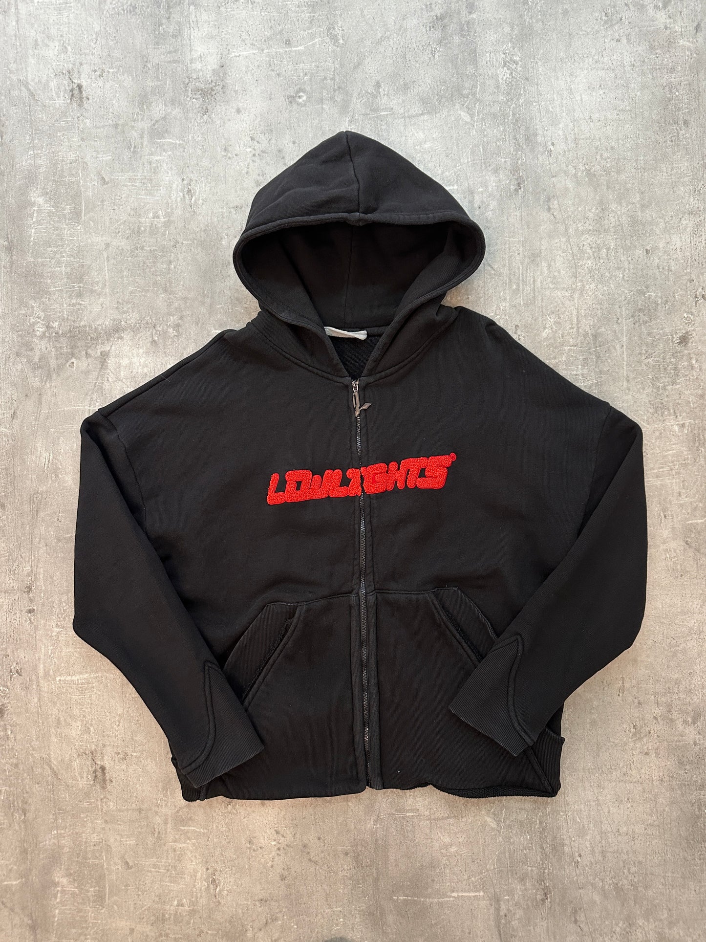 Lowlights Zipper Schwarz Rot