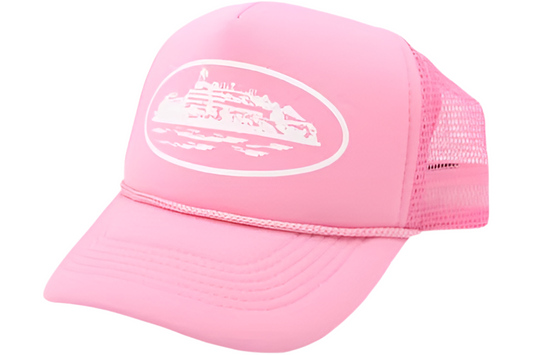 Corteiz Trucker Cap Pink/White